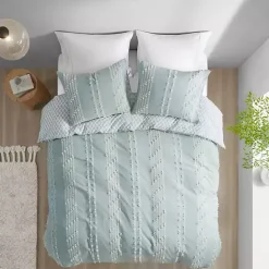 New Kirklands Home Stripe Diamond California King Comforter Set Green