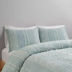 New Kirklands Home Stripe Diamond California King Comforter Set Green