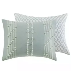 New Kirklands Home Stripe Diamond California King Comforter Set Green