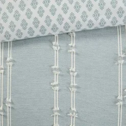 New Kirklands Home Stripe Diamond California King Comforter Set Green