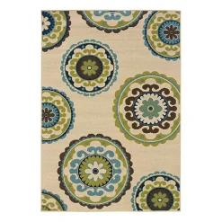 Best Kirklands Home Green Suzani Capetown Area Rug, 5x7