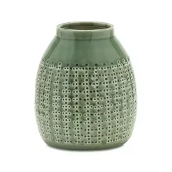 Hot Kirklands Home Terracotta Dotted Vase, 9 in. Green