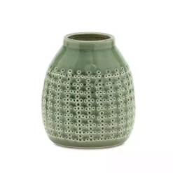 Outlet Kirklands Home Terracotta Dotted Vase, 7 in. Green