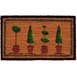 Best Kirklands Home Green Topiaries Doormat Brown