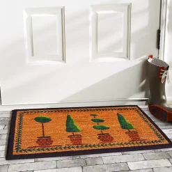 Best Kirklands Home Green Topiaries Doormat Brown