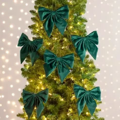 Sale Kirklands Home Velvet Bow 6-pc. Ornament Set, 8 in. Green