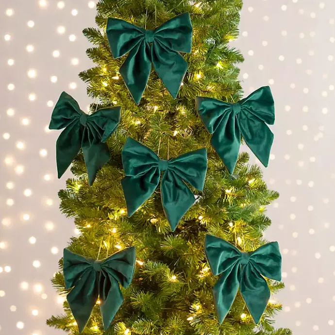 Sale Kirklands Home Velvet Bow 6-pc. Ornament Set, 8 in. Green