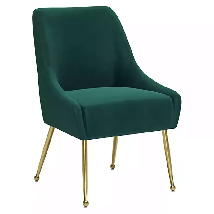 Discount Kirklands Home Velvet Gold Maxine Dining Chair Green