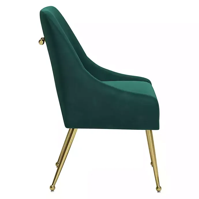 Discount Kirklands Home Velvet Gold Maxine Dining Chair Green