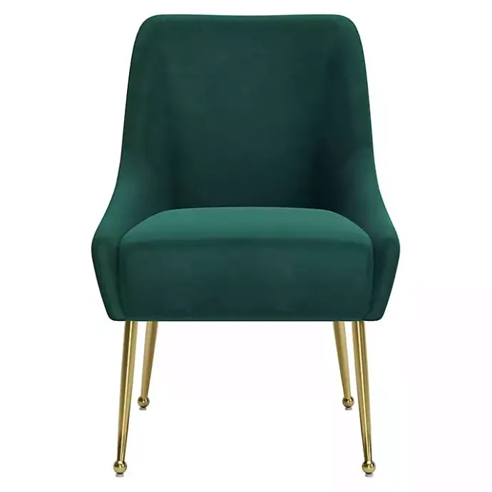 Discount Kirklands Home Velvet Gold Maxine Dining Chair Green