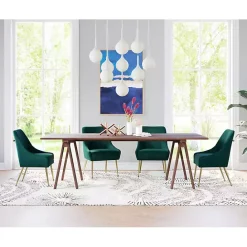 Discount Kirklands Home Velvet Gold Maxine Dining Chair Green