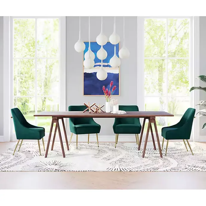 Discount Kirklands Home Velvet Gold Maxine Dining Chair Green
