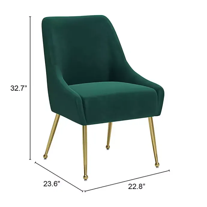 Discount Kirklands Home Velvet Gold Maxine Dining Chair Green