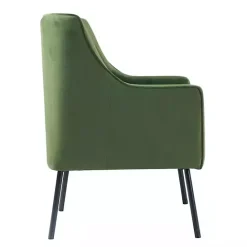 Discount Kirklands Home Velvet Upholstered Black Legs Accent Chair Green