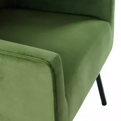 Discount Kirklands Home Velvet Upholstered Black Legs Accent Chair Green