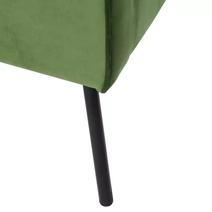 Discount Kirklands Home Velvet Upholstered Black Legs Accent Chair Green