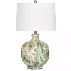 Best Kirklands Home Green Waverly Glass Table Lamp White