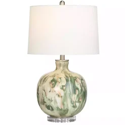 Best Kirklands Home Green Waverly Glass Table Lamp White