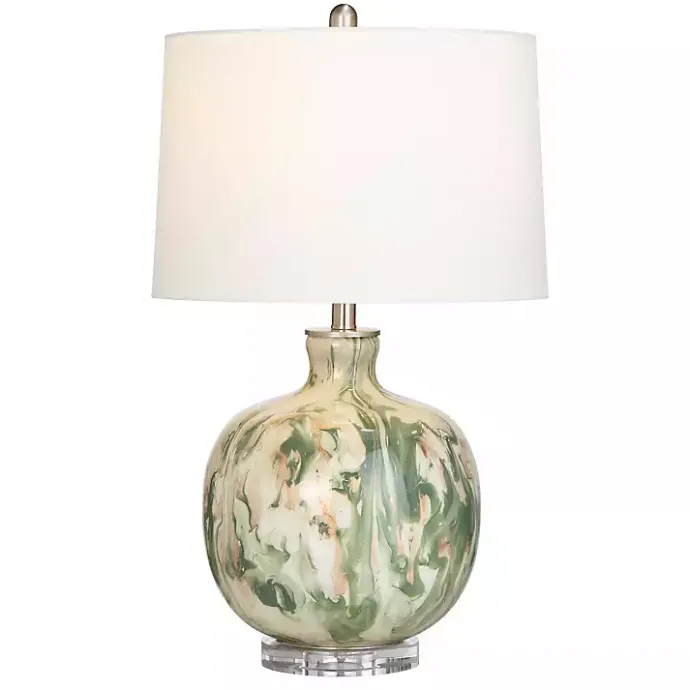 Best Kirklands Home Green Waverly Glass Table Lamp White