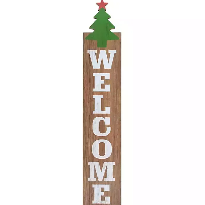 Discount Kirklands Home Green Welcome Christmas Tree Wall Decoration