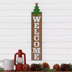 Discount Kirklands Home Green Welcome Christmas Tree Wall Decoration