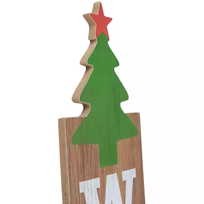 Discount Kirklands Home Green Welcome Christmas Tree Wall Decoration