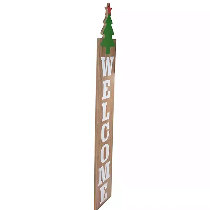 Discount Kirklands Home Green Welcome Christmas Tree Wall Decoration