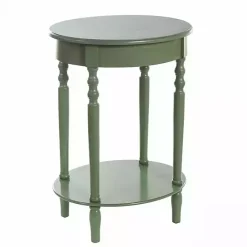 Outlet Kirklands Home Wood Oval Emily Accent Table Green