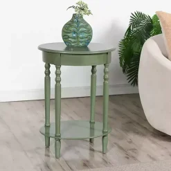 Outlet Kirklands Home Wood Oval Emily Accent Table Green