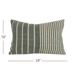 Sale Kirklands Home Green Woven Stripe Indoor/Outdoor Pillow