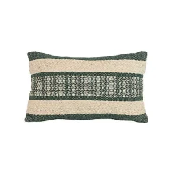 Hot Kirklands Home Green Woven Stripe Lumbar Pillow