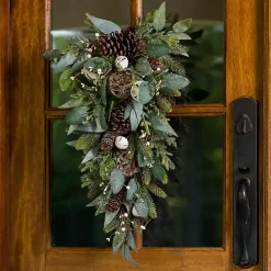 Best Kirklands Home ery and Bells Teardrop Swag Green