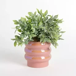 Online Kirklands Home Greenery Arrangement in Iridescent Pink Planter
