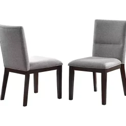 Kirklands Home Greige and Walnut Dining Chairs, Set of 2