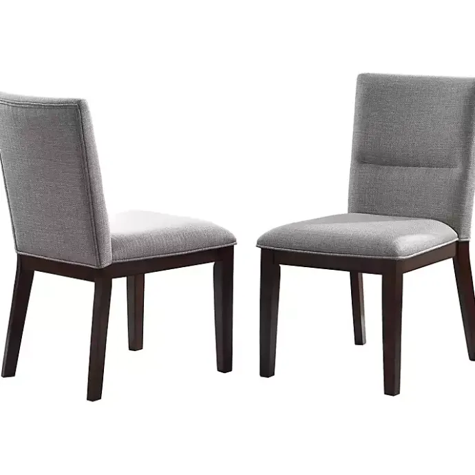 Kirklands Home Greige and Walnut Dining Chairs, Set of 2