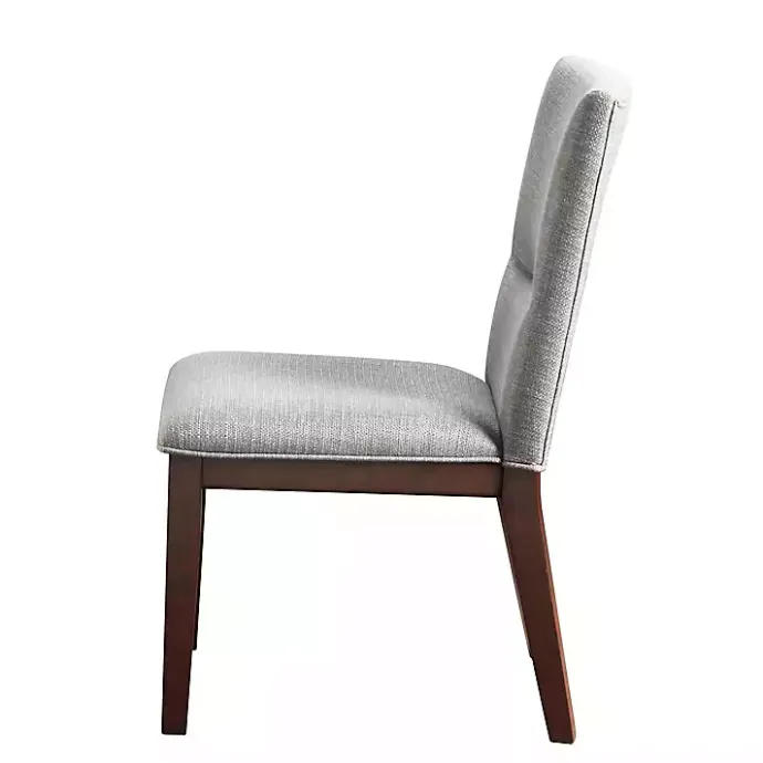 Kirklands Home Greige and Walnut Dining Chairs, Set of 2