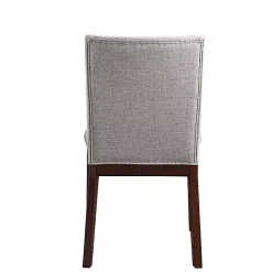 Kirklands Home Greige and Walnut Dining Chairs, Set of 2