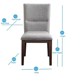 Kirklands Home Greige and Walnut Dining Chairs, Set of 2