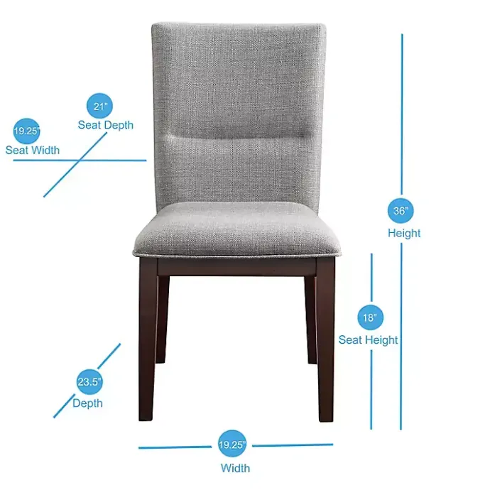 Kirklands Home Greige and Walnut Dining Chairs, Set of 2