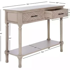 Discount Kirklands Home Greige Chevron 2-Drawer Console Table Gray