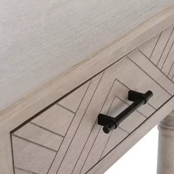 Discount Kirklands Home Greige Chevron 2-Drawer Console Table Gray