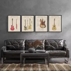 Best Kirklands Home Guitar Framed Art Print