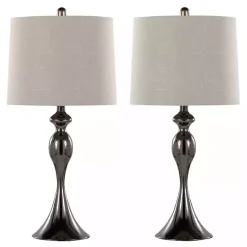 Hot Kirklands Home Gunmetal Ashland Table Lamps, Set of 2 Silver