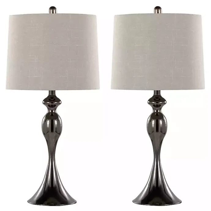 Hot Kirklands Home Gunmetal Ashland Table Lamps, Set of 2 Silver