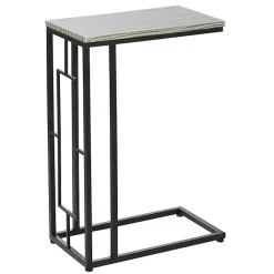 Sale Kirklands Home Gunmetal Black Geometric Metal C-Table Brown