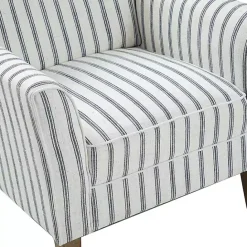Hot Kirklands Home Gustaf Navy Striped Armchair