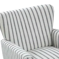 Hot Kirklands Home Gustaf Navy Striped Armchair
