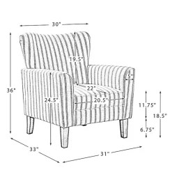 Hot Kirklands Home Gustaf Navy Striped Armchair