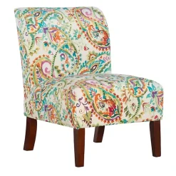 Outlet Kirklands Home Hailey Bright Paisley Curved Back Slipper Chair Multi