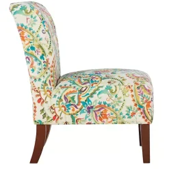 Outlet Kirklands Home Hailey Bright Paisley Curved Back Slipper Chair Multi